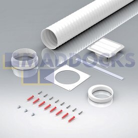 Cappa da cucina universale da 125 mm rotonda x 1 m con adattatore per kit rotondo da 100 mm