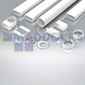 Cappa Universale 150x70mm Rettangolare 3m con Airbrick, Curva Orizzontale e Kit Riduttore a 100mm