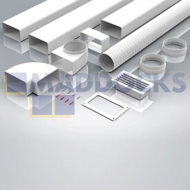 Cappa Universale 180x90mm Rettangolare 3m con Airbrick e Kit Curva Orizzontale