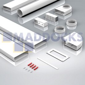 Cappa Universale 204x60mm Rettangolare 3m con Airbrick e Kit Curva Orizzontale