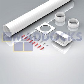 Kit cappa da cucina bianca universale da 100 mm rotonda x 1 m con kit uscita camino