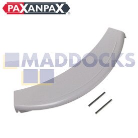 Maniglia sportello plastica bianca compatibile serie Bosch WAE, WFC, WFL, WFO, WFR, WFX, WFL, WLF, WLX; Siemens WIQ1633, WXD1260, WXLM112