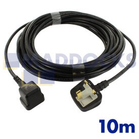 Assieme cavo nero originale Numatic e spina da 13 A con connettore 3 poli (10 m)