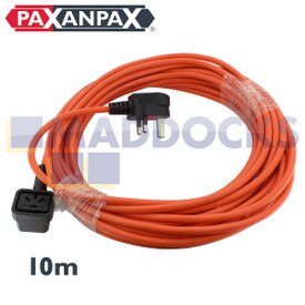 Assieme cavo arancione compatibile Numatic e spina da 13 A con connettore 3 poli (10 m)