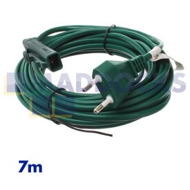 No Longer Available. Discontinued [Compatible for Vorwerk, Kobold, Folletto VK140 Green Power Cable (7m, 2 x 0.75mm, Italian Plug)]