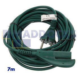 Compatibile per cavo alimentazione verde Vorwerk, Folletto, Folletto VK135, VK136 (7 m, 2 x 0,75 mm, spina tedesca)