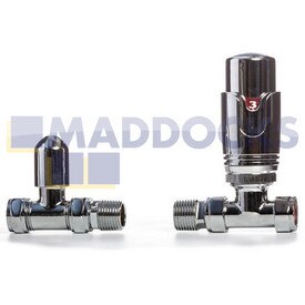 Universal Chrome TRV4 Straight Thermostatic Radiator Valve 10-15mm