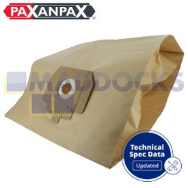 Sacchetti di carta compatibili VB824 tipo Taski Vento 15 (confezione da 5)