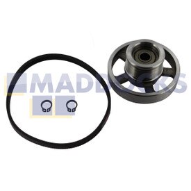 Puleggia e cinghia di trasmissione asciugatrice originale tipo Beko DCU8332X, DPU7360X (4PHE285)