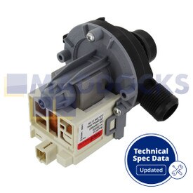 Assieme base pompa di scarico e alloggiamento filtro originale produzione Askoll/Plaset serie AEG, Arthur Martin, DeDietrich, Electrolux, Frigidaire, Moffat, Tricity Bendix, Zanussi EW, FJ, FL (49057)