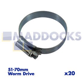 Fascetta stringitubo con chiusura a vite universale "dimensione 3#" 51 - 70 mm (confezione da 20)