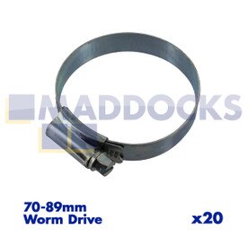 Fascetta stringitubo con chiusura a vite universale "dimensione 4#" 70 - 89 mm (confezione da 20)