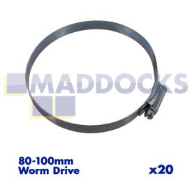 Fascetta stringitubo con chiusura a vite universale "dimensione 5#" 80 - 100 mm (confezione da 20)