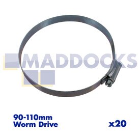 Fascetta stringitubo con chiusura a vite universale "dimensione 5X" 90 - 110 mm (confezione da 20)