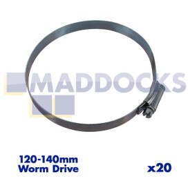 Fascetta stringitubo con chiusura a vite universale "dimensione 7#" 120 - 140 mm (confezione da 20)