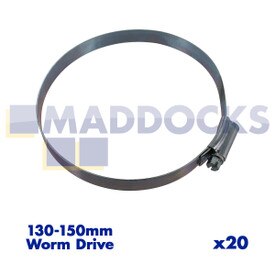 Fascetta stringitubo con chiusura a vite universale "dimensione 7X" 130 - 150 mm (confezione da 20)