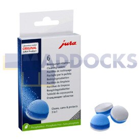 Original Jura 3-fase 3-in-1 pastiglie per la pulizia della macchina da caffè (confezione da 6)