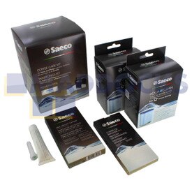 Genuine Original Saeco Maintenance Kit (2x AquaClean Filters, 6x Milk Cleaner & Oil Remover 15g Grease, CA6707/00)