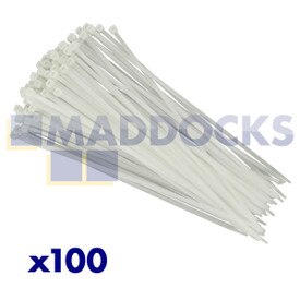Fascette trasparenti in plastica universali per cavi (300 mm x 4,8 mm, confezione da 100)