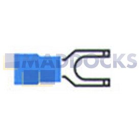 Connettore a forcella flangiato blu universale (4 mm, confezione da 100)
