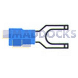 Universal Blue Flanged Spade Fork Terminal (5mm, Pack of 100)