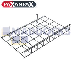 Mensola piatta cromata universale Paxanpax Retail Display Gridwall con labbro (15" x 24" / 38mm x 60mm)