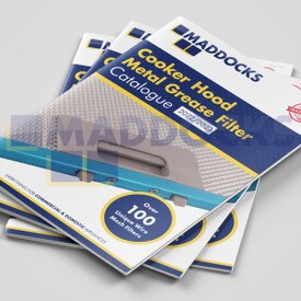 Catalogo commerciale del filtro antigrasso metallico per cappa da cucina Maddocks (2022-2023)