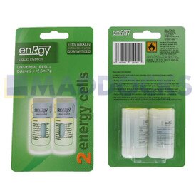 Celle ricarica gas Enrgy Small "Green Pack" per rasoi senza fili per capelli Braun C85S, HS3, versione tappo corto GCS5, 6, 70 (confezione da 2, 12,5 ml, 7 g)