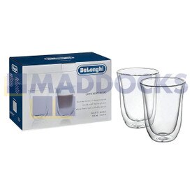 Genuine Original DeLonghi Latte Macchiato Cups (Pack of 2, 220ml)