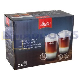 Bicchiere Vetro Doppia Parete Latte Macchiato Originale Melitta (confezione da 2, 300 ml)