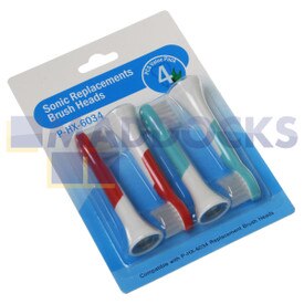Compatibile con testine per spazzolino Philips Sonicare per bambini "tipo HX6034" (confezione da 4)