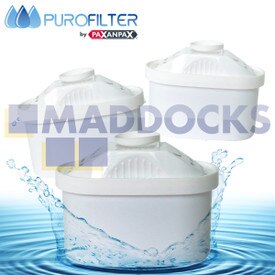Cartuccia filtro acqua compatibile stile "Maxtra" per Brita, Laica (confezione da 3)