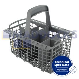 Cestello posate 8 scomparti plastica grigio universale con maniglia originale serie Ariston AFA, LSV; Creda IDI, IDV; Hotpoint BFI, BFV, DW; Indesit DI, DV, IDL