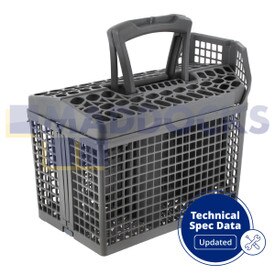 Cestello posate a 6 scomparti plastica grigio scuro universale originale AEG, Electrolux, Zanussi (150 mm x 280 mm x 250 mm)