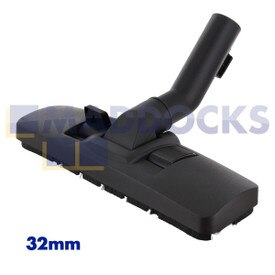 Ugello strumento pavimenti pedale doppio plastica nero originale Numatic con curva collo estesa (32 mm x 270 mm) e C-Clip (32 mm)