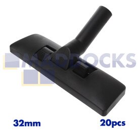 Ugello universale per attrezzi da pavimento a doppio pedale in plastica nera confezionato alla rinfusa con gomito esteso (32 mm x 300 mm) (1 scatola da 20 pezzi)