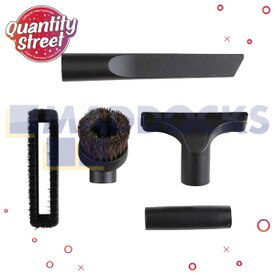 Genuine Original Numatic 'A4 Handy Kit' Type Black Plastic All Purpose Brush with Removable Horsehair Brush Strip, Crevice Tool, Horsehair Round Dusting Brush Tool & Adapter Tube Accessory Kit (32mm)