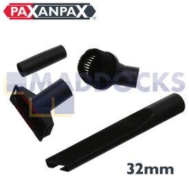 Compatibile con Spazzola multiuso in plastica nera Numatic, bocchetta per fessure, spazzolino rotondo per spolverare e kit di accessori per tubo adattatore (32 mm)