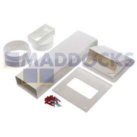 Universal 110x54mm Rectangular Tumble Dryer Kit with Cowl Outlet