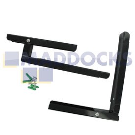 Kit universale staffe bracci estensibili microonde finiture nere e fissaggi per installazione a parete