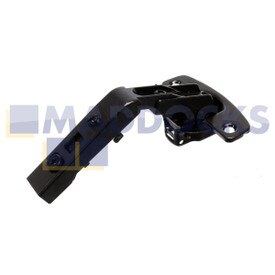 Cerniera universale originale Hettich per ante pieghevoli per mobili ad angolo senza chiusura automatica (Intermat 9930, nero ossidiana, sormonto, angolo di apertura 50° / 65°, schema di foratura spessore 52 mm x 5,5 mm, da avvitare (-))